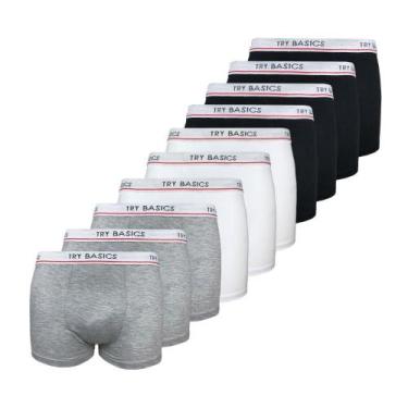 Imagem de Kit 10 Cuecas Boxers Infantil Box Algodão Cotton Conforto - Try Basics
