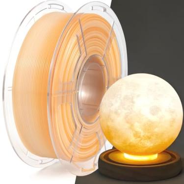 Imagem de IEMAI Filamento PETG 1,75 mm, gradiente translúcido de cor dupla laranja para branco, filamento de impressora 3D de alta velocidade até 600 mm/s, carretel de 1 kg para criações artísticas e decoração