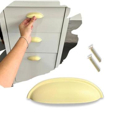 Imagem de 12 Puxadores Concha linha Kids, Tons pasteis, 64mm em Metal - Compras 