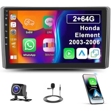 Imagem de [2+64G] Android 15 estéreo automotivo para Honda Element 2003-2006 com carro sem fio e Android Auto, rádio automotivo com tela sensível ao toque de 10,1 polegadas com link espelhado, Bluetooth FM/RDS