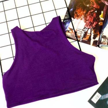 Imagem de Cropped Regata em Suplex Roxo Curta Unissex Feminina Lush World, único