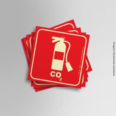 Imagem de Kit Adesivos Fotoluminescente Extintor CO2 15cmx15cm - PRESENTE-BRINDE