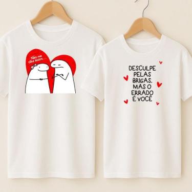 Imagem de Camiseta Casal Estampa Desculpe Pelas Brigas Mas O Errado É Você Meme 