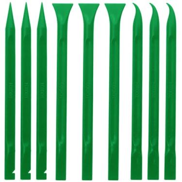 Imagem de Hordion 9 peças de raspador de plástico sem arranhões, ferramenta de remoção de adesivos multiuso para espaços apertados, fendas de cozinha, manchas de óleo, etiquetas de tinta de sujeira, verde