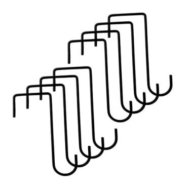 Imagem de WeiLaiKeQi 8x ganchos para pendurar cercas, ganchos para postes de piscina, compactos para pátios, para plantas, toalhas, alimentadores de pássaros, ferramentas, Preto 20cm