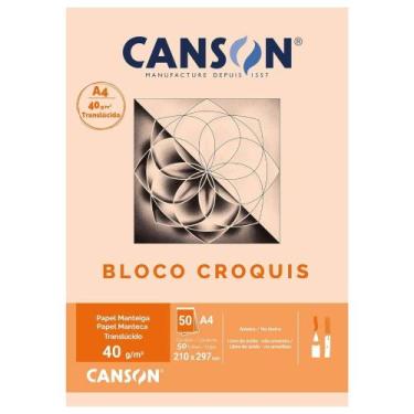 Imagem de Bloco Papel Croquis A4 Canson Manteiga 40g 50 Folhas
