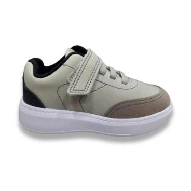 Imagem de Sapatênis Molekinho Meninos Multicolorido Recortes Bege Preto, 21