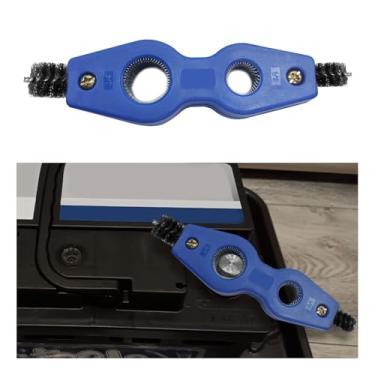 Imagem de Dickno Escova de limpeza de terminal de bateria de carro, limpador de bateria automático antiferrugem 4 em 1 com fio de aço, terminais de bateria de veículos universais peças de máquina acessórios de