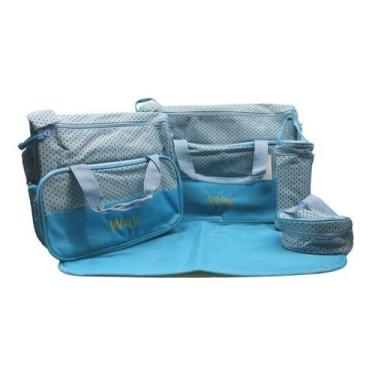 Imagem de Kit Bolsa Média Maternidade Com Trocador Importway Azul