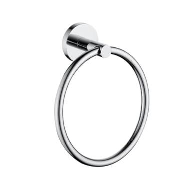 Imagem de Suporte para toalhas de banheiro de aço inoxidável – Suporte para rolo de papel higiênico de parede, gancho para roupão – resistente, anel de toalha redondo