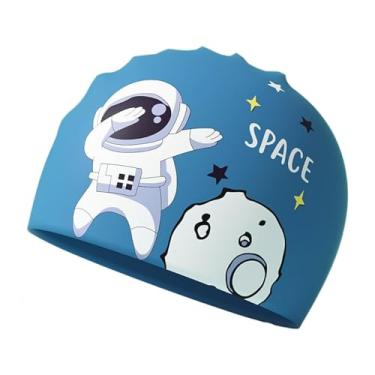Imagem de predolo Touca de natação infantil, chapéu de banho antiderrapante para crianças, homens e mulheres, chapéu de natação leve, resistente à água para surfe e, Azul