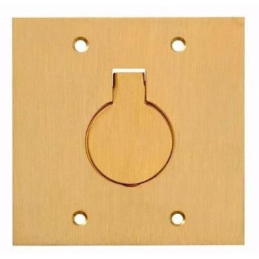 Imagem de Placa De Piso 4x4 Latão 1 Tomada Redonda - Olivo