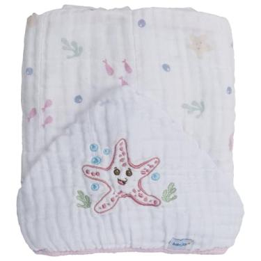 Imagem de Toalha com capuz Baby Joy Soft Estampada com Bordado - Fundo do Mar