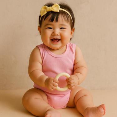 Imagem de Body regata bebe menina algodão liso básico bodie neném enxoval matern