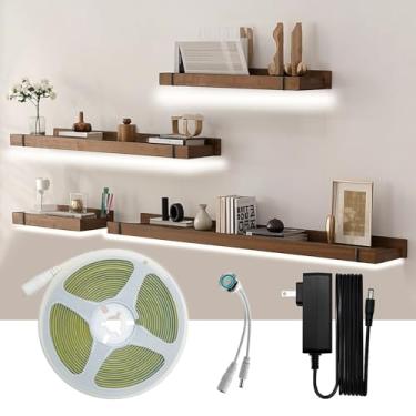 Imagem de HAMRVL Fita De Led Cob Branca, 16,4 Pés, 6000K, Dc 12V, Regulável, Com 1600 Leds, Interruptor Toque, Dimmer, Adaptador Luzes Internas Flexíveis E Superbrilhantes Para Sala Estar, Prateleira, Armário