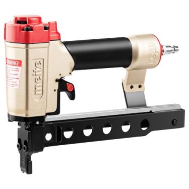 Imagem de meite Grampeador de coroa estreita de calibre 18, grampeador de fio médio de coroa de 0,65 cm, aceita grampos de comprimento de 1,5 cm a 3,5 cm, para móveis e decoração de interiores (modelo MT432KLM)