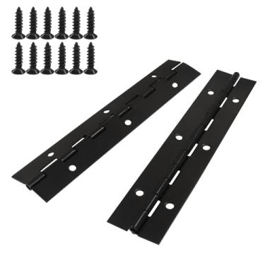Imagem de Kemcatui 4 peças de dobradiças pretas de piano de 15 cm, dobradiças contínuas resistentes de aço inoxidável, ferragens dobráveis de espessura para barcos, armários, caixa de armazenamento de porta