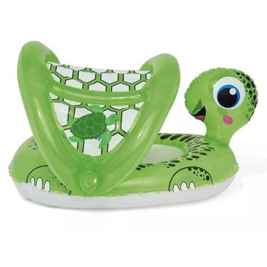 Imagem de Boia Infantil Tartaruga, Verde e Branco, Assento para Beb? e Crian?as, para Piscina e Praia
