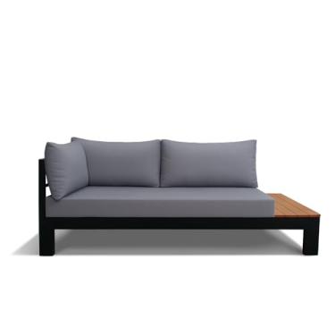 Imagem de Sofá de Alumínio para Área Externa, 180cm, Estofado em Tecido Acquablock Cinza
