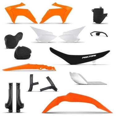 Imagem de Kit Plástico Roupa Crf 230 2015 Com Banco - Pro tork, Laranja