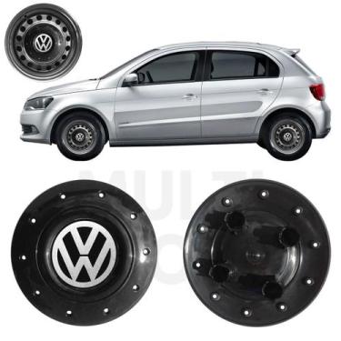 Imagem de 1X Calota Centro Roda Ferro Aro 14 Vw Gol G5 G6 G7 Preto - Volkswagen