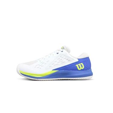 Imagem de WILSON Tênis masculino Rush Pro Ace, Branco/Amparo Azul/Amarelo Segurança, 46