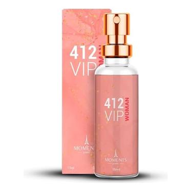 Imagem de Perfume Feminino 412 Vip Woman 15ml Moments Paris Excelente Fragrância Floral Oriental Edp Noite Spray Bolsa Mulher Sensual Sofisticada Vitoriosa Empoderada