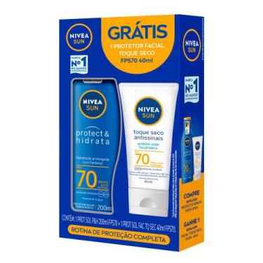 Imagem de Kit Protetor Solar Nivea Sun Protect & Hidrata FPS 70 200ml e Ganhe Pr