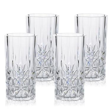 Imagem de BELLAFORTE Copo alto de plástico Tritan inquebrável, conjunto de 4, 510 g - Copos Myrtle Beach - Copos inquebráveis para festas - Livre de BPA - Transparente