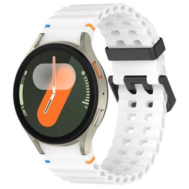 Imagem de Sodhad Pulseira marinha para Galaxy Watch 7 6 5 4 White1 (fecho preto)