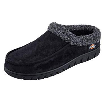 Imagem de Dickies Pantufas masculinas perfuradas de espuma viscoelástica – sola interna/externa, lavável na máquina, Preto, Medium