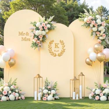 Imagem de Conjunto de 3 capas de arco de champanhe – 1,8 m, 1,8 m, arco de 1,8 m, capa de fundo de elastano com elástico para chá de panela, chá de bebê, festa de aniversário, banquete, decoração de fundo de