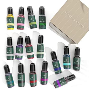 Imagem de Hearth & Harbor Tinta de vela líquida para fabricação de velas de soja, 16 cores vibrantes, tinta de cera de vela segura e natural