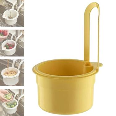 Imagem de Cesta de filtro de pia, coletor de alimentos para pia, cesta de filtro de pia de cozinha suspensa, suporte de armazenamento de prateleira de ralo de frutas e vegetais, itens essenciais de cozinha