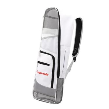 Imagem de Colaxi Mochila de mergulho com snorkel, bolsa de armazenamento para nadadeiras com alça de ombro ajustável, organizadora, bolsa de ombro para viagens, Branco