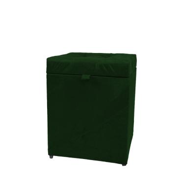 Imagem de Puff Baú Quadrado 1 Lugar 36X36 Cm Verde Musgo