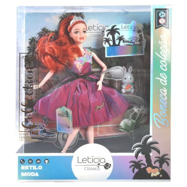Imagem de Boneca Leticia Classica - Boneca de Colecao - Vestido Rosa Escuro TERRACO