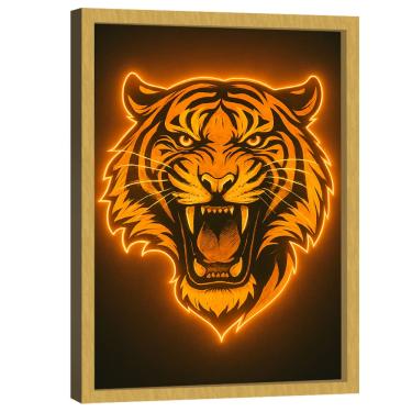 Imagem de Quadro Decorativo Tigre Neon Amarelo