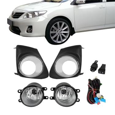 Imagem de Thomletha Substituição do conjunto de faróis de neblina esquerdo e direito para Toyota Corolla 2011 2012 2013 lente transparente do lado do passageiro 81220-06070 81220-0D041