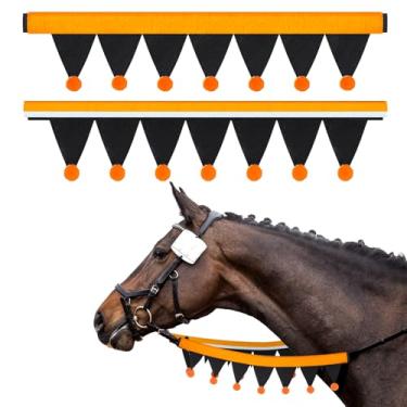 Imagem de SATINIOR 2 peças de capas de rédea de Halloween para fantasia de cavalo de Halloween para decoração festiva presentes de equitação