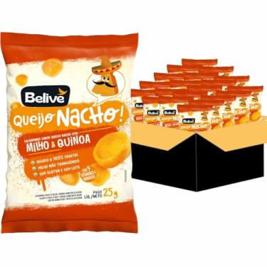 Imagem de Caixa de Salgadinhos Kids sabor Queijo Nacho Sem Glúten Sem Leite Com Vitaminas Belive - 20 unidades de 25g