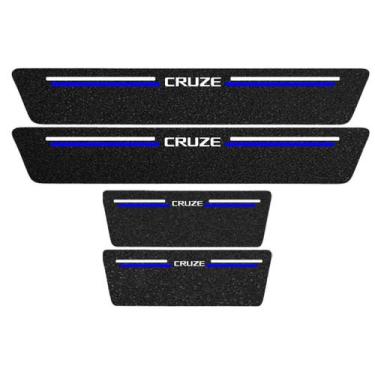 Imagem de Kit Soleira Protetora Porta Premium Blue PVC - Cruze Sedan - Jhow Ades
