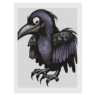 Imagem de NKJJSTES Kits de pintura de diamante DIY 5D Diamond Art Paint Ravens Full Drill Kits de arte de diamante para decoração de parede de casa presentes