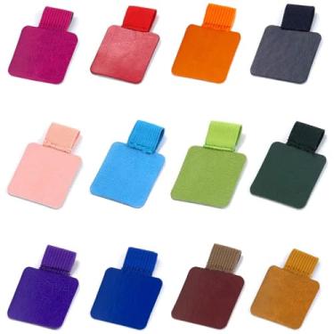 Imagem de Yiranok Suporte de caneta para notebook, pacote com 12, porta-lápis de couro autoadesivo, elástico para cadernos, tablets, agendas, agendas, bíblia