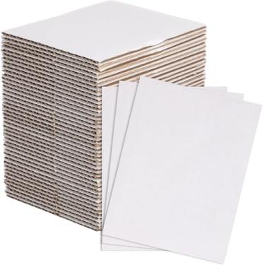 Imagem de Pacote com 50 folhas de papelão ondulado, inserções planas de papelão rígido, suprimentos para sala de aula, separadores de quadrados planos para envio, envio, embalagem, projetos de arte, artesanato