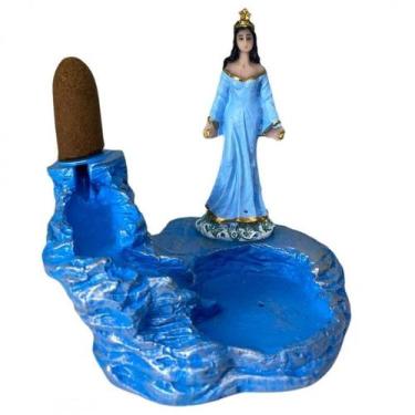 Imagem de Incensário Cascata Iemanjá Umbanda + 10 Unidades Incenso - Lua Mística