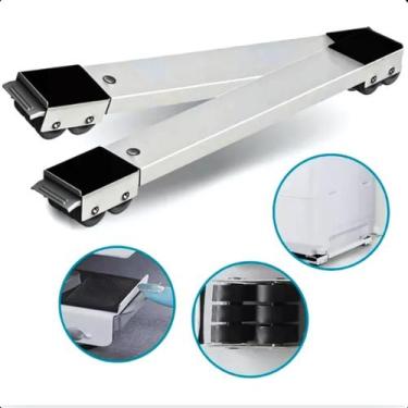 Imagem de Base Ajustável Suporte Ajustável com Rodinhas para Geladeira e Fogão -