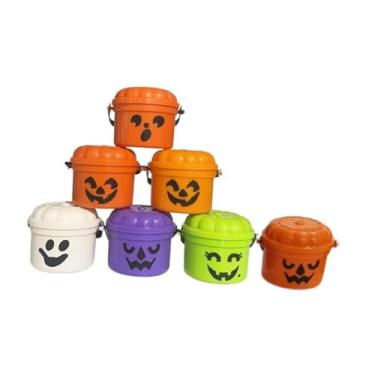 Imagem de Fancyes 7x Mini Baldes de Nostalgia de Halloween Baldes de Abóbora Assustadores com Alças Cestas de Doces Decorativas Potes para Encher com Guloseimas