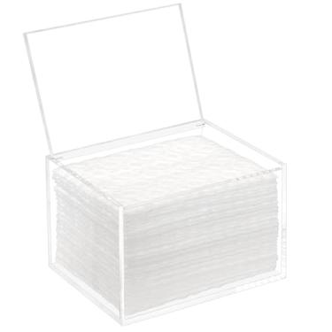 Imagem de Recipiente de lençol de esfregão, suporte de panos de chão para varredura a seco, caixa de acrílico multiuso para toalha de rosto, lençol de secador, transparente