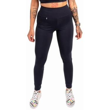 Imagem de Calça Legging Preta Lisa Com Proteção Uv Suplex Feminina - Deliriyou, 